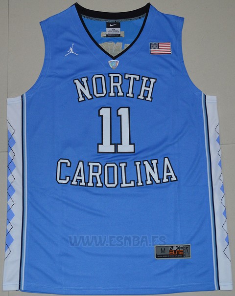 Camiseta NCAA North Carolina Tar Heels Brice Johnson #11 Azul